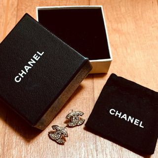 CHANEL シャネル ピアス ココマーク シルバー ラインストーン