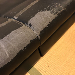 無料　ニトリ　ソファーベッド 合皮　引き出し付きの画像