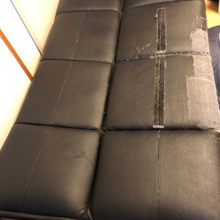 無料　ニトリ　ソファーベッド 合皮　引き出し付きの画像