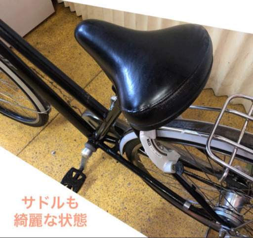 ブリジストン 黒色 アルベルト 3変速 27インチ 前後ロック機能付き 自転車 ママチャリ no.86