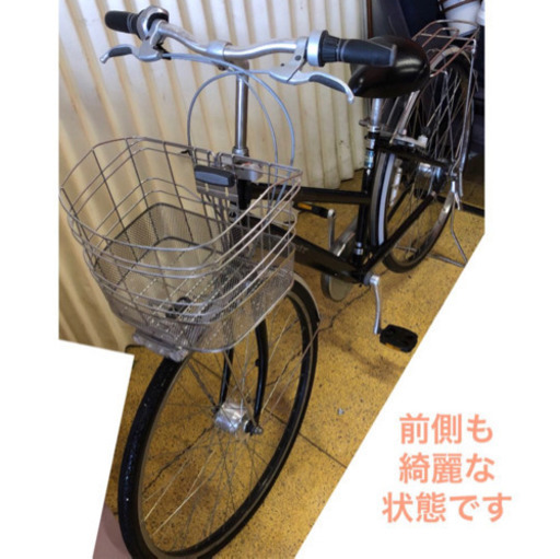 ブリジストン 黒色 アルベルト 3変速 27インチ 前後ロック機能付き 自転車 ママチャリ no.86