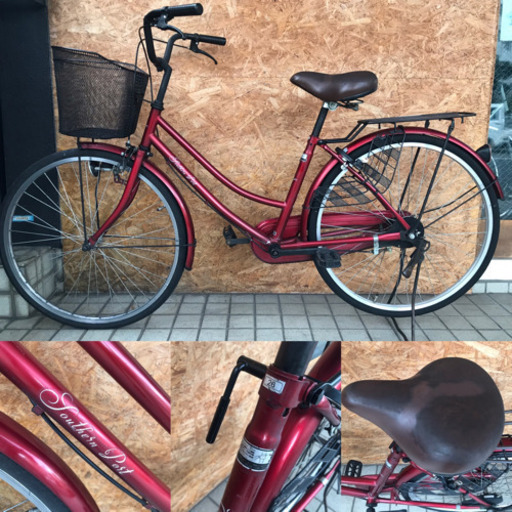 SOUTHERN PORT シティサイクル 26インチ ワインレッドカラー