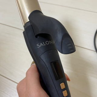 SALONIA サロニア 2WAYストレート&カールヘアアイロン 32mm プロ仕様220℃ ブラック×ゴールド SL-002Aの画像