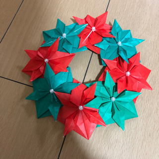 クリスマス リース 折り紙