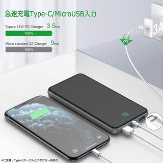 A278【新品未開封】モバイルバッテリー 大容量【Type-C入出力/QC3.0搭載/PD対応】18W急速充電 26800mAh 携帯充電器 2つ入力ポート 3台同時充電可 4色残量表示 薄型 バッテリー 台風/防災/外出/旅行/停電対策 iPhone/iPad/Android対応 PSE認証済 持ち運び 充電器 の画像