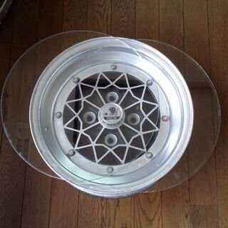 スピードスターホイール　ガラステーブル スピードスター製☆ホイールガラステーブル♪