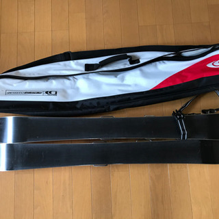 決まりました　値下げ　サロモン　ショートスキー　赤/白　バッグ付きの画像