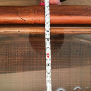 籐家具　ガラステーブル　(46×76×40)の画像