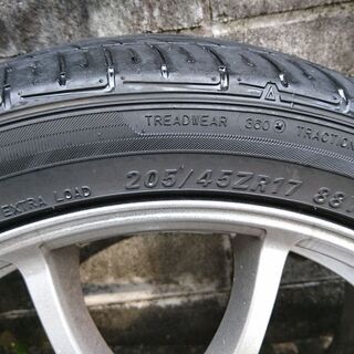 7Ｊ-17のアルミホイール値下げしました　205/45Ｒ17タイヤ付き　4本　の画像
