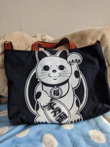 ハンドメイド招き猫  バッグ  ショルダー紐付き