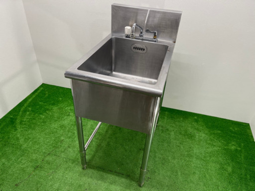 業務用　ステンレス　1層シンク流し台　蛇口付き　店舗　W400xD800xH850mm