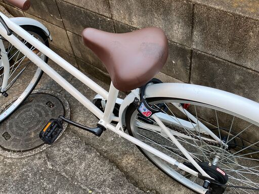 CADALORA(カダローラ)  27インチ カゴ付 6段ギア LEDライト ホワイト 自転車 通勤 通学★買取帝国 志木店