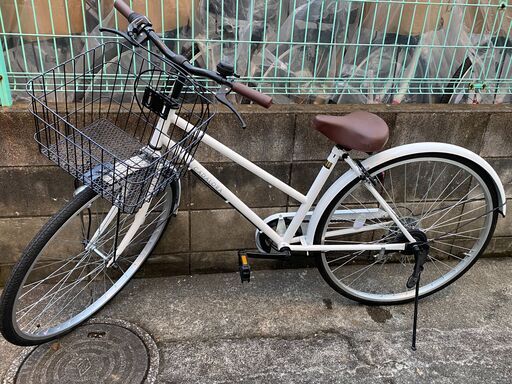 CADALORA(カダローラ)  27インチ カゴ付 6段ギア LEDライト ホワイト 自転車 通勤 通学★買取帝国 志木店