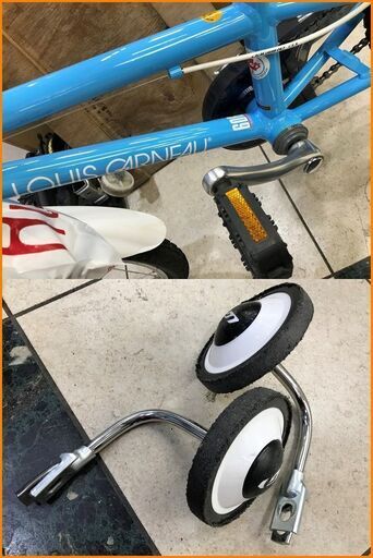 【引取限定】ルイガノ 自転車  青 ブルー 水色 こども用 16インチ 補助付き 中古 LUIS GARNEAU【小倉南区葛原東】