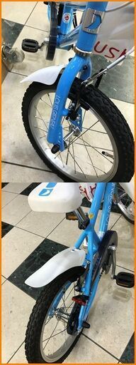 【引取限定】ルイガノ 自転車  青 ブルー 水色 こども用 16インチ 補助付き 中古 LUIS GARNEAU【小倉南区葛原東】