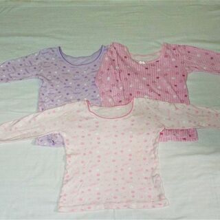 ☆激カワ♡サイズ110 女の子用長袖インナー3枚セット☆超値下げ...