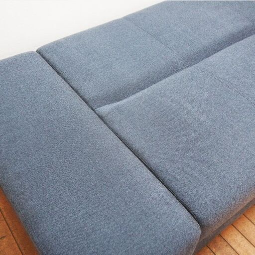 【良品】使用半年 布張りソファベッド(タキノウ3 GY) 幅193×奥行101×高さ77cm (HA64)