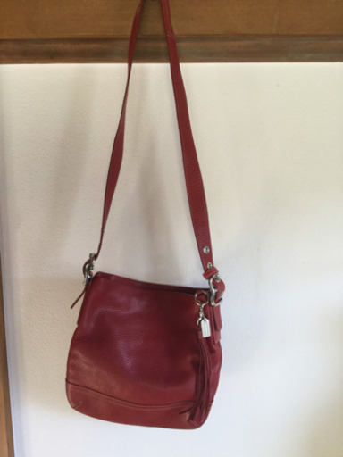 コーチ　ハンドバック　革　赤　可愛い