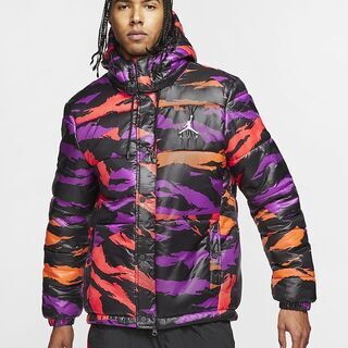 ナイキ US XL エアージョーダン ジャンプマン エア カモ パファー ジャケット NIKE ダウン 迷彩 NBA バスケットボール 東京 原宿 お台場 の画像