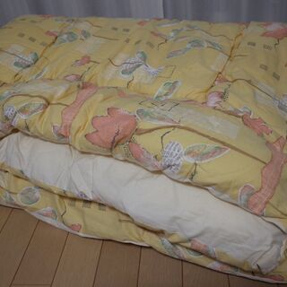 シングルサイズ羽毛布団/カバーあります