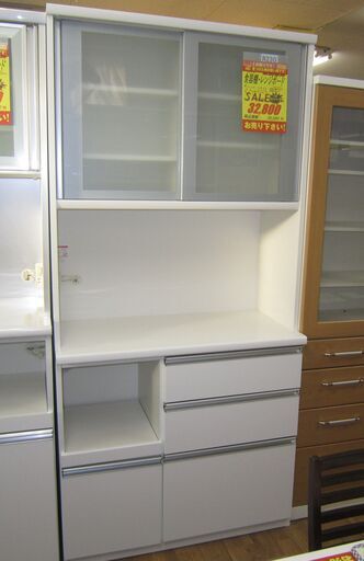 R230 高級松田家具 食器棚・レンジボード、キッチボード 幅98cm 美品