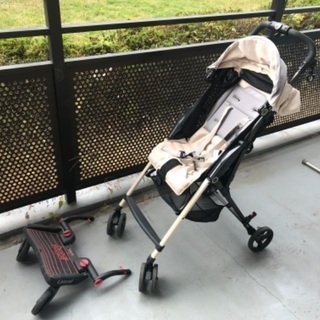 中古ベビーカー、バギーボード付の画像