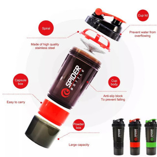 ❣️プロテインシェーカー｜600ml 黒　❣️JUN‘Sの画像