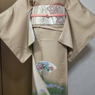 お取引中👘 正絹 色留袖 ★ ガード加工 縫いの一つ紋 比翼無し 訪問着　未着用の画像