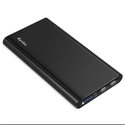 モバイルバッテリー 15000mAh 軽量 薄型　ブラック