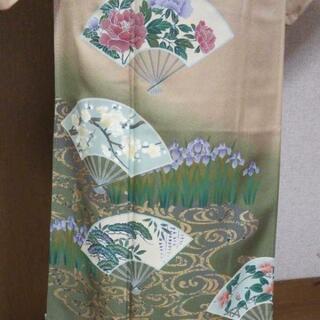 お取引中👘 正絹 色留袖 ★ ガード加工 縫いの一つ紋 比翼無し 訪問着　未着用の画像