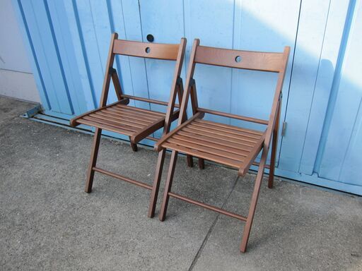 木製折りたたみイス　ＩＫＥＡ製　2台セット