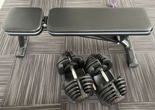 40kgダンベル（17段階調節重量可変）2本で80kg＋インクラインベンチ