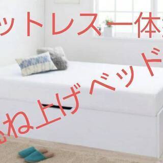 【未使用・訳アリ】マットレス一体型セミダブル大容量収納跳ね上げベ...