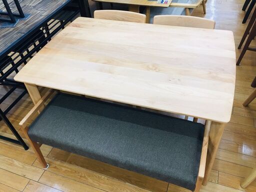 【トレファク鶴ヶ島店】NITORI(ニトリ)　アルナス　ベンチダイニング4点セット