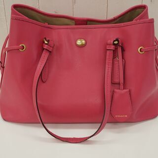 無料！COACH　NEWYORK　トートバッグ　ピンク☆中古品
