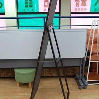 姿見鏡 木製 カットミラー ブラウン/茶 かがみ ミラー スタンドミラー 全身鏡 全身ミラー 鏡 ☆ 札幌市 清田区 平岡の画像