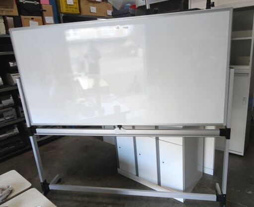 両面ホワイトボード キャスター付き ボード面サイズ 幅180 高さ90.5cm 会議 ミーティング メモ 塾 オフィス