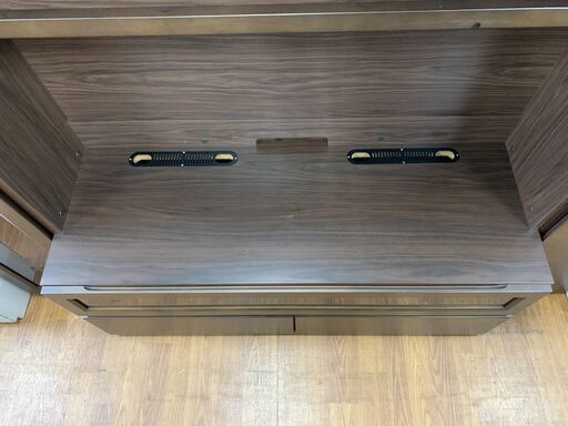 テレビボード　ハイタイプ　ダークブラウン　※左右収納棚連結ﾈｼﾞ欠品　売場展開中！！！