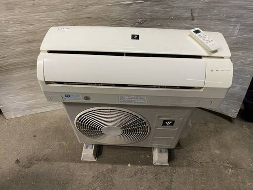 宮崎県内限定標準工事価格込み　　エアコンSHARP（シャープ）内機AY-D22SD-W外機AU-D22SDYリモコン有り冷暖2.2kw 100V 2014年製