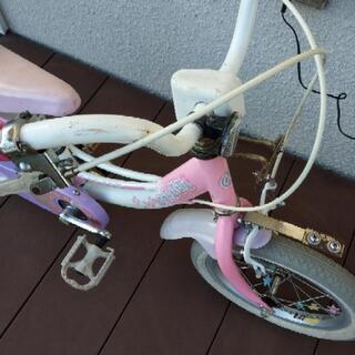 ※受渡予定有り　幼児自転車　14インチ　補助輪あり　女の子の画像