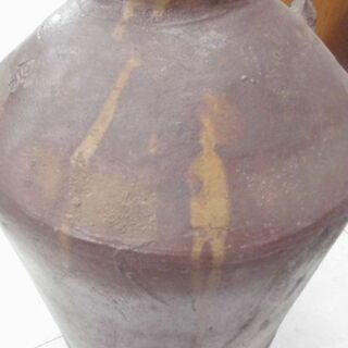 和風 アンティーク 醤油壺 壺 容器 直径36x高さ44cm ガーデニング インテリア 苫小牧西店の画像
