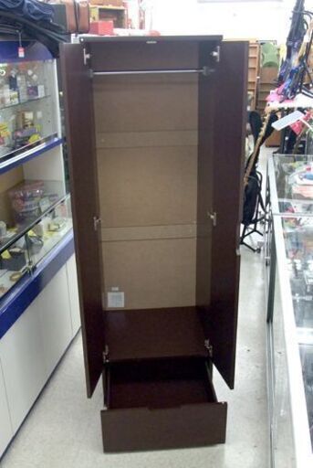 ►クローゼット ワードローブ スリム 幅59.5cm ダークブラウン ☆ PayPay(ペイペイ)決済可能 ☆ 札幌市 北区 屯田 