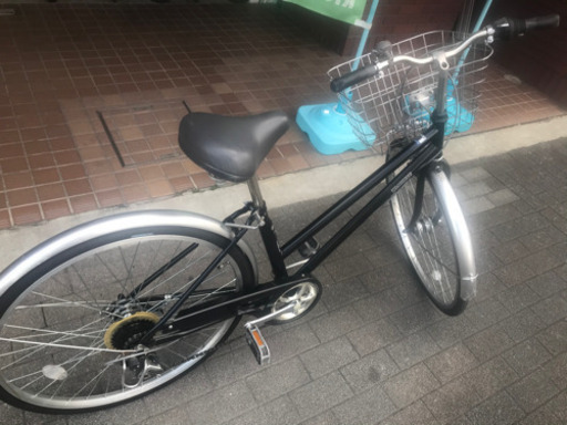 26インチ　軽快車　外装6段変速　ledオートライト付き　ブラック