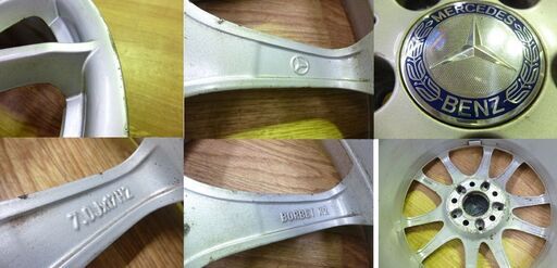 純正アルミ 7.0J 17インチ 5H ET 49 PCD 112 BORBET メルセデス ベンツ Bクラスに！ 4本セット 純正　ホイール  ☆ PayPay(ペイペイ)決済可能 ☆ 札幌市 清田区 平岡