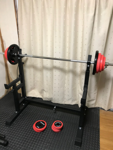 バーベルウエイト70キロ バーベルラック