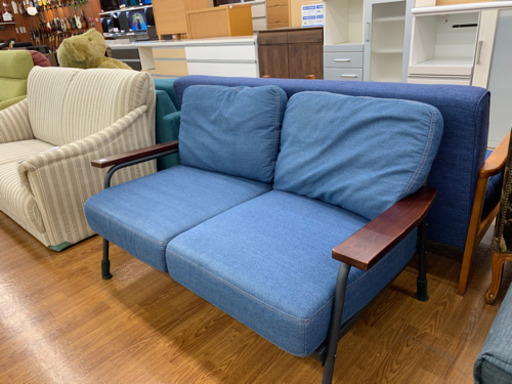 デニム調2人掛けソファー【トレファク所沢店】