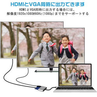 A285【新品未開封】変換アダプタ (グレー) WU-MINGLU USB3.0 TO VGA HDMIアダプタ 解像度1080p VGA＆HDMI出力 Windows7/8/10に対応の画像