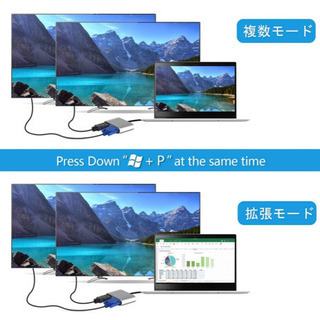 A285【新品未開封】変換アダプタ (グレー) WU-MINGLU USB3.0 TO VGA HDMIアダプタ 解像度1080p VGA＆HDMI出力 Windows7/8/10に対応の画像