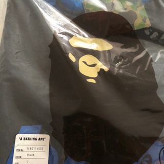 【 未開封メンズL 定価23,980】A BATHING APE ハーフZIPパーカー 青/ブラックの画像