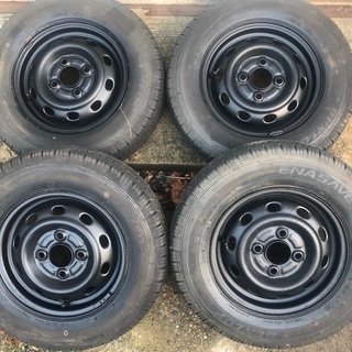 145R12 6PR夏タイヤ4本ホイールセット